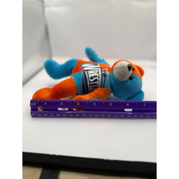 Wrestlemania XXVIII John Cena The Rock Beanie Bear 2012 Blue Orange - Picture 10 of 10